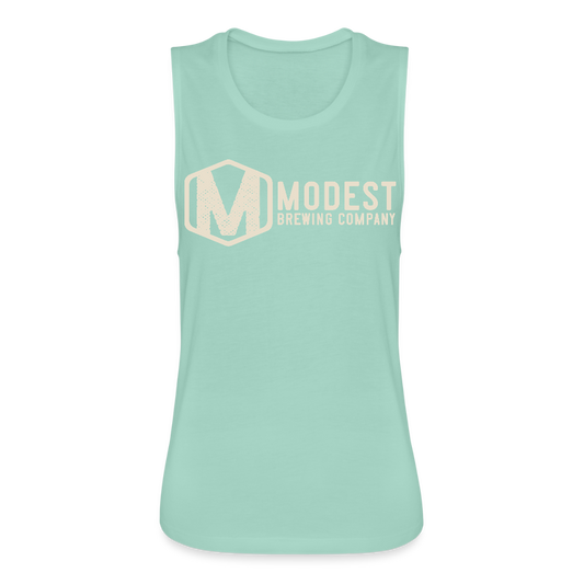 Women's Flowy Muscle Tank by Bella - dusty mint blue