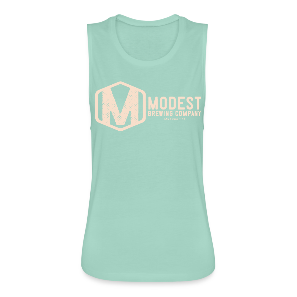 Women's Flowy Muscle Tank by Bella - dusty mint blue