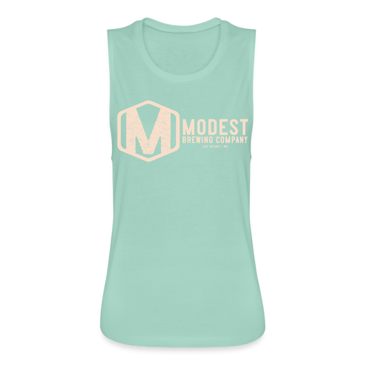 Women's Flowy Muscle Tank by Bella - dusty mint blue